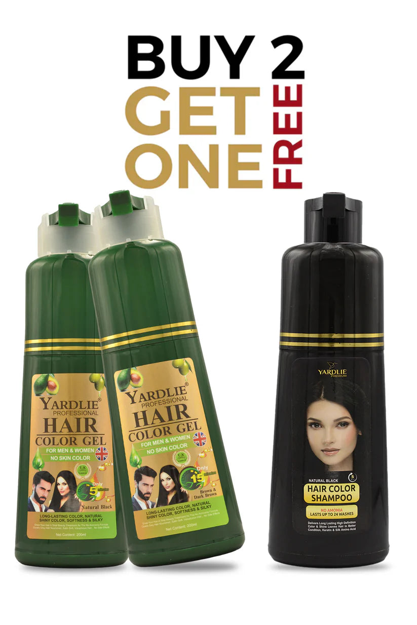 Limited Time Offer Buy 2 Yardlie Hair Color Gel and Get Free Yardlie Premium Natural Black Shampoo.