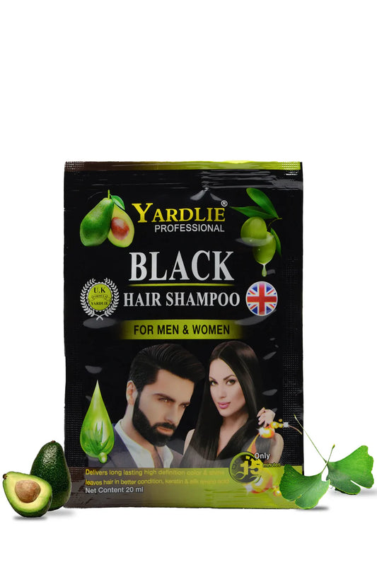 Yardlie Natural Black Hair Color Shampoo UK Based Formula Sachet 20ML.